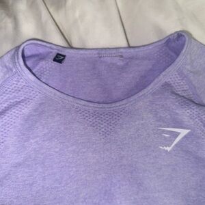 LILAC GYMSHARK VITAL SEAMLESS CROPPED LONG SLEEVE TOP